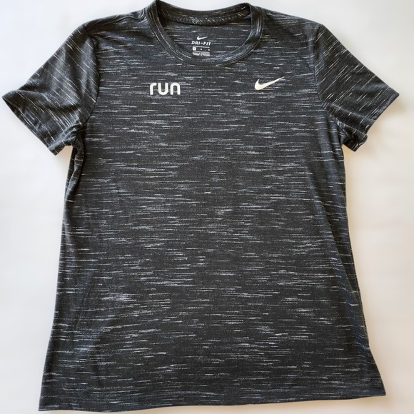 Nike Tops - Nike Dri-FIT Run T-Shirt Gray White Athletic Running Top Women's Medium